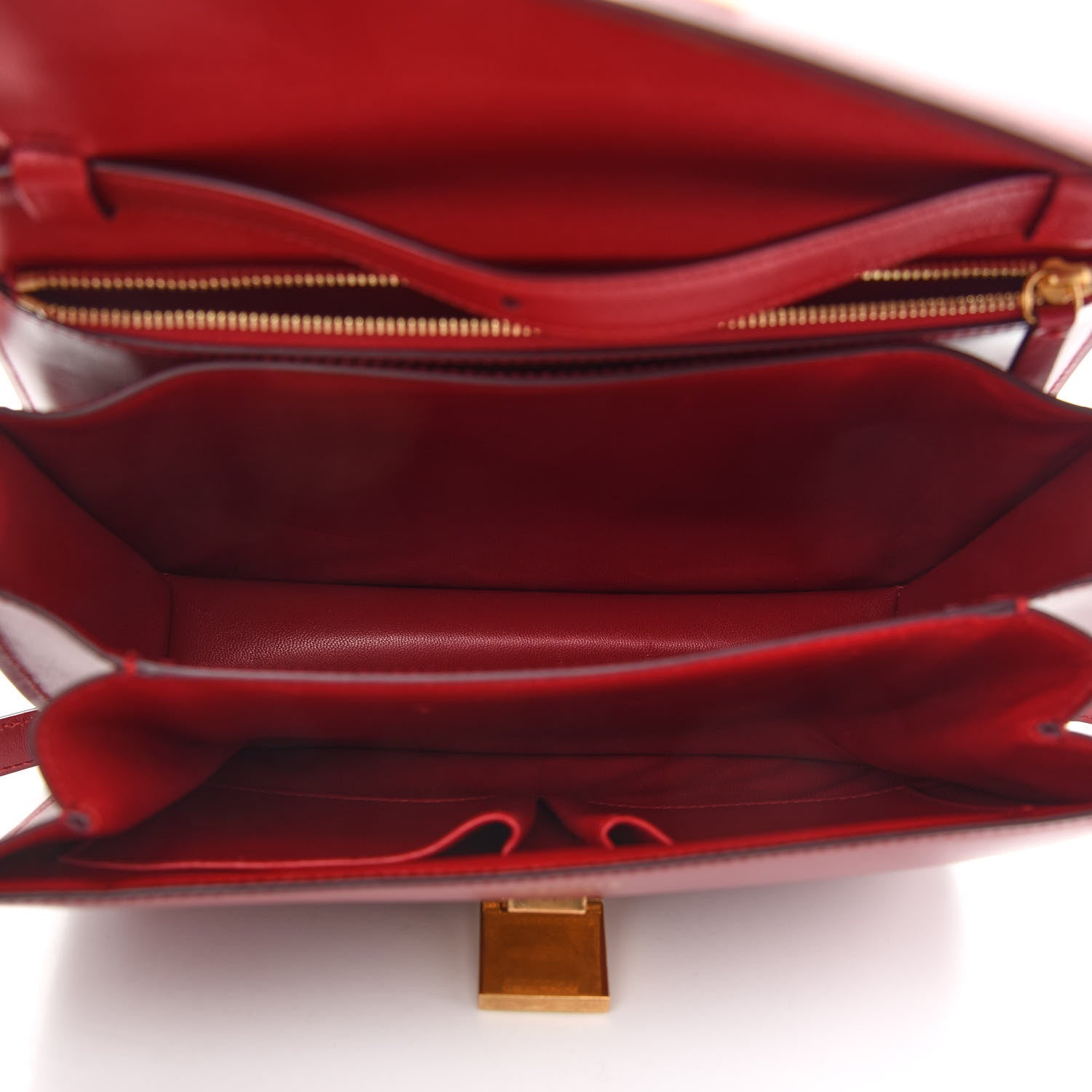 Celine Box Calfskin Medium Classic Box Flap Bag Red 5 of 12
