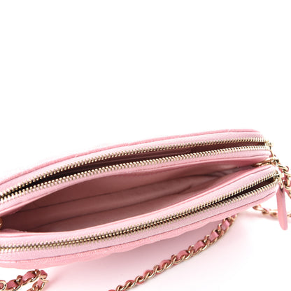 Chanel Iridescent Caviar Quilted Small Clutch With Chain Pink 5 of 13
