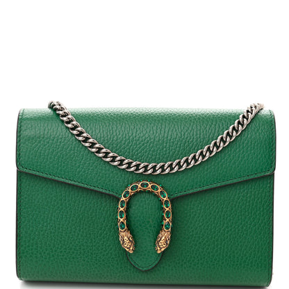 Gucci Calfskin Mini Dionysus Chain Wallet Emerald 8 of 10