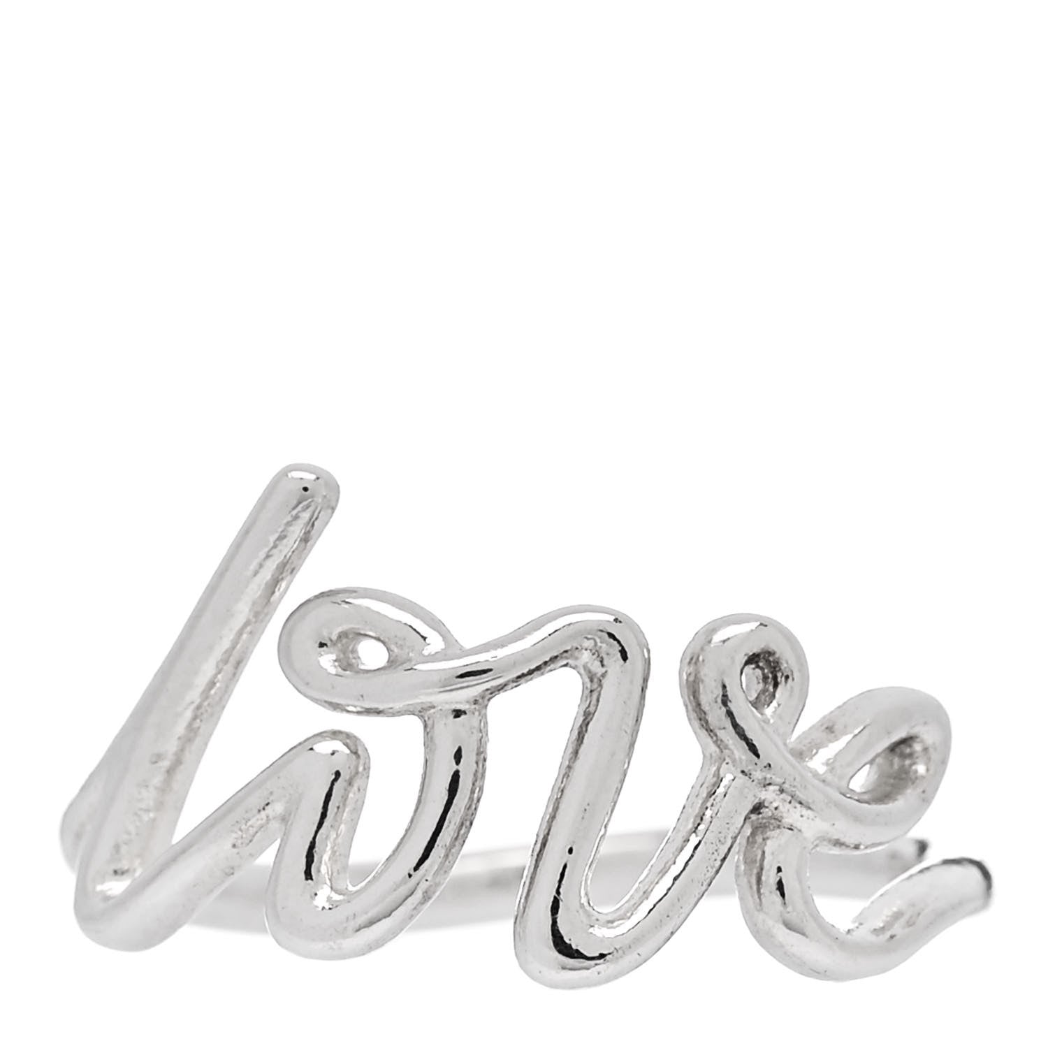 Tiffany Sterling Silver Paloma Picasso Graffiti Love Ring 52 6 1 of 5