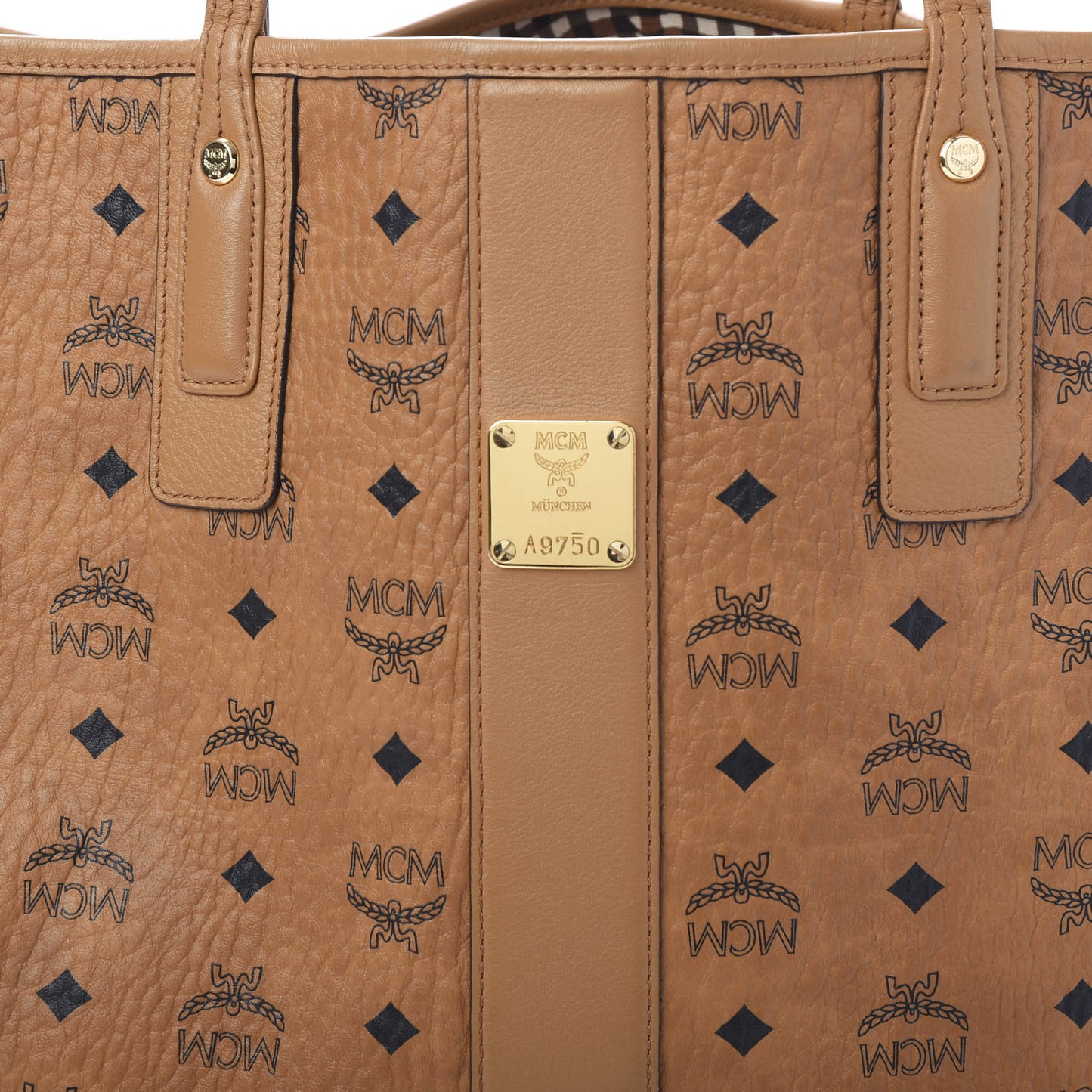 Visetos Medium Liz Reversible Shopper Tote Cognac