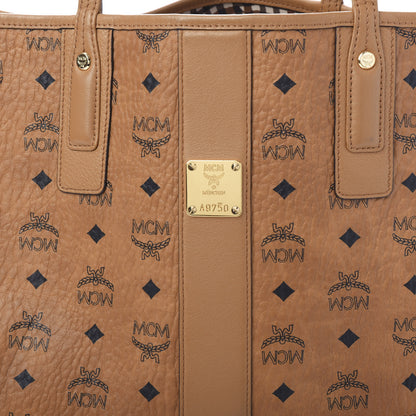 MCM Visetos Medium Liz Reversible Shopper Tote Cognac 14 of 15