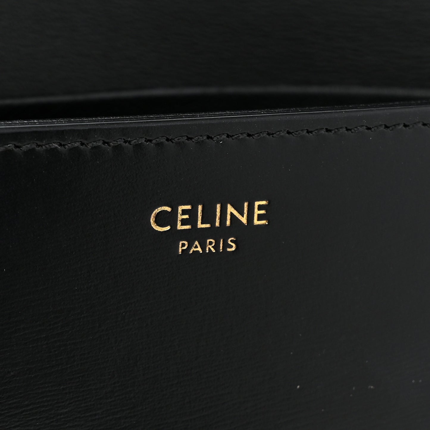 Shiny Calfskin Triomphe Chain Shoulder Bag Black