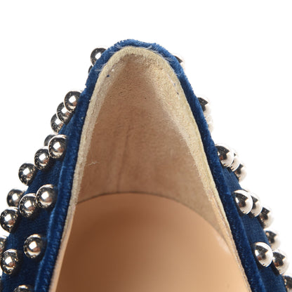 Christian Louboutin Velvet Specchio Billy 120 Spike Pumps 38.5 Silver Eclipse 11 of 12