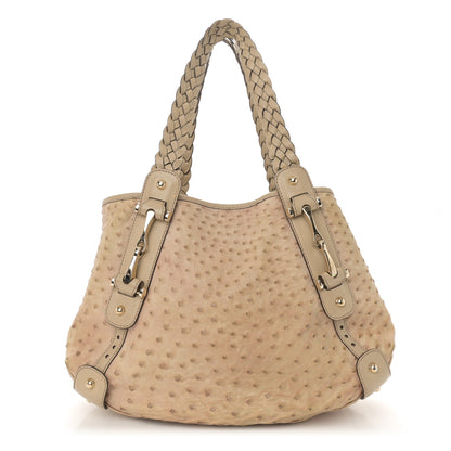 Gucci Ostrich Small Pelham Shoulder Bag Beige 1 of 11