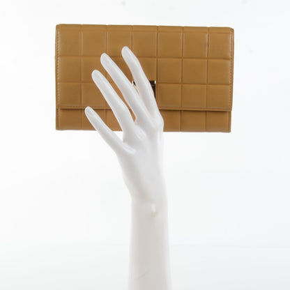 Chanel Lambskin Chocolate Bar Quilted Long Wallet Beige 2 of 8
