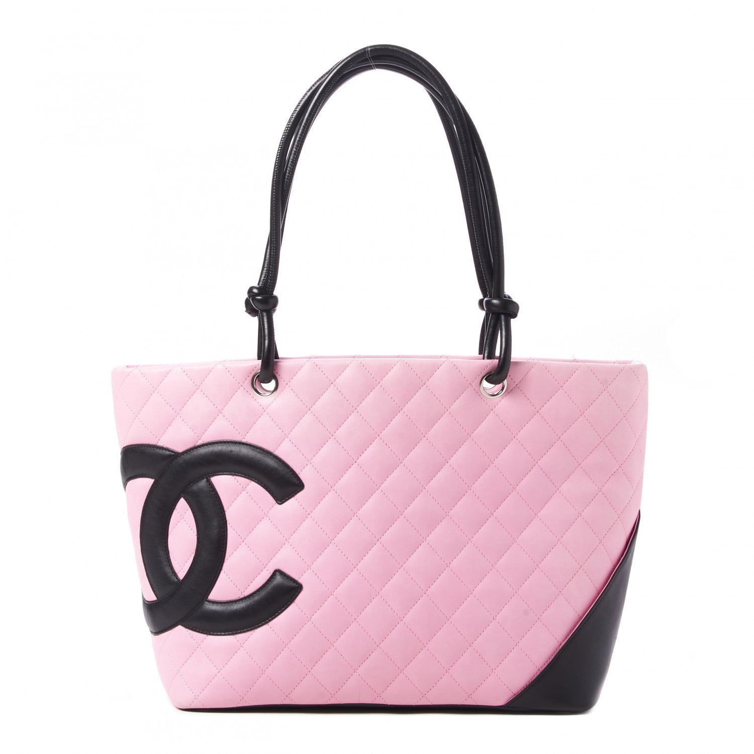 Chanel Calfskin Quilted Large Cambon Tote Pink Black 1 of 10