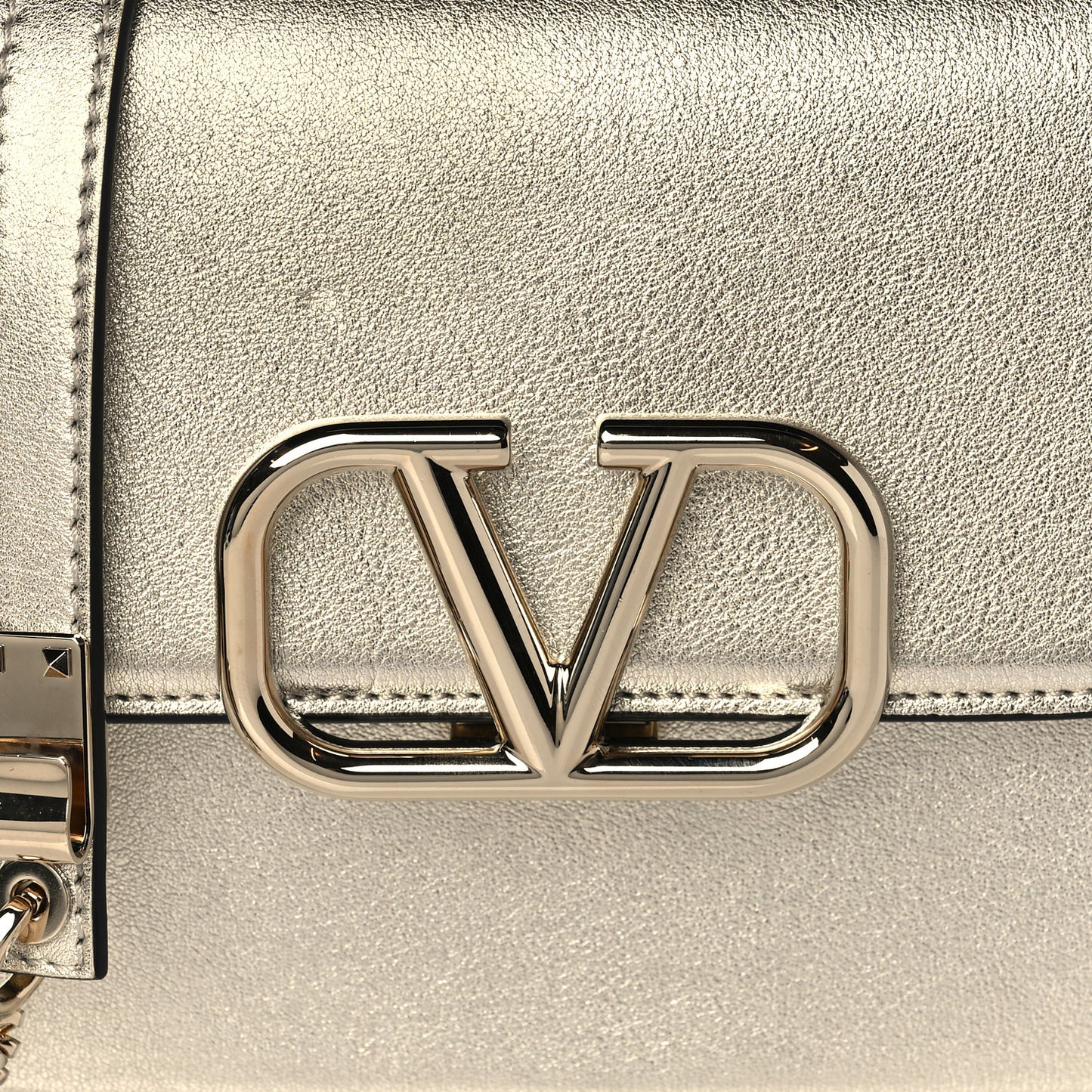 Metallic Calfskin Micro VSling Shoulder Bag Sahara