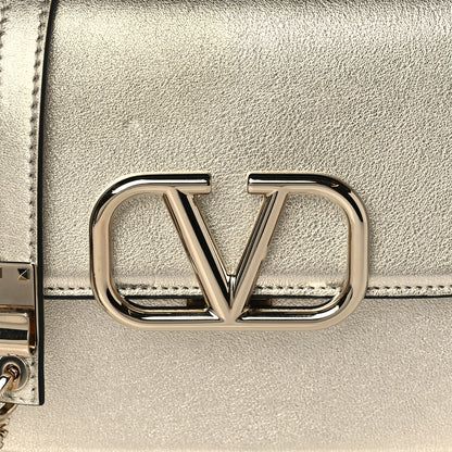 Valentino Garavani Metallic Calfskin Micro VSling Shoulder Bag Sahara 7 of 9