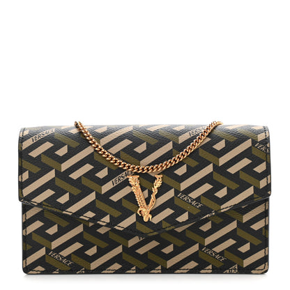 Versace Coated Canvas Virtus La Greca Signature Shoulder Bag 1 of 7