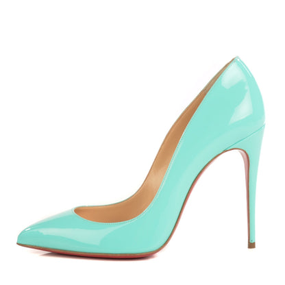 Christian Louboutin Patent Pigalle Follies 100 Pumps 38.5 Opaline 1 of 7