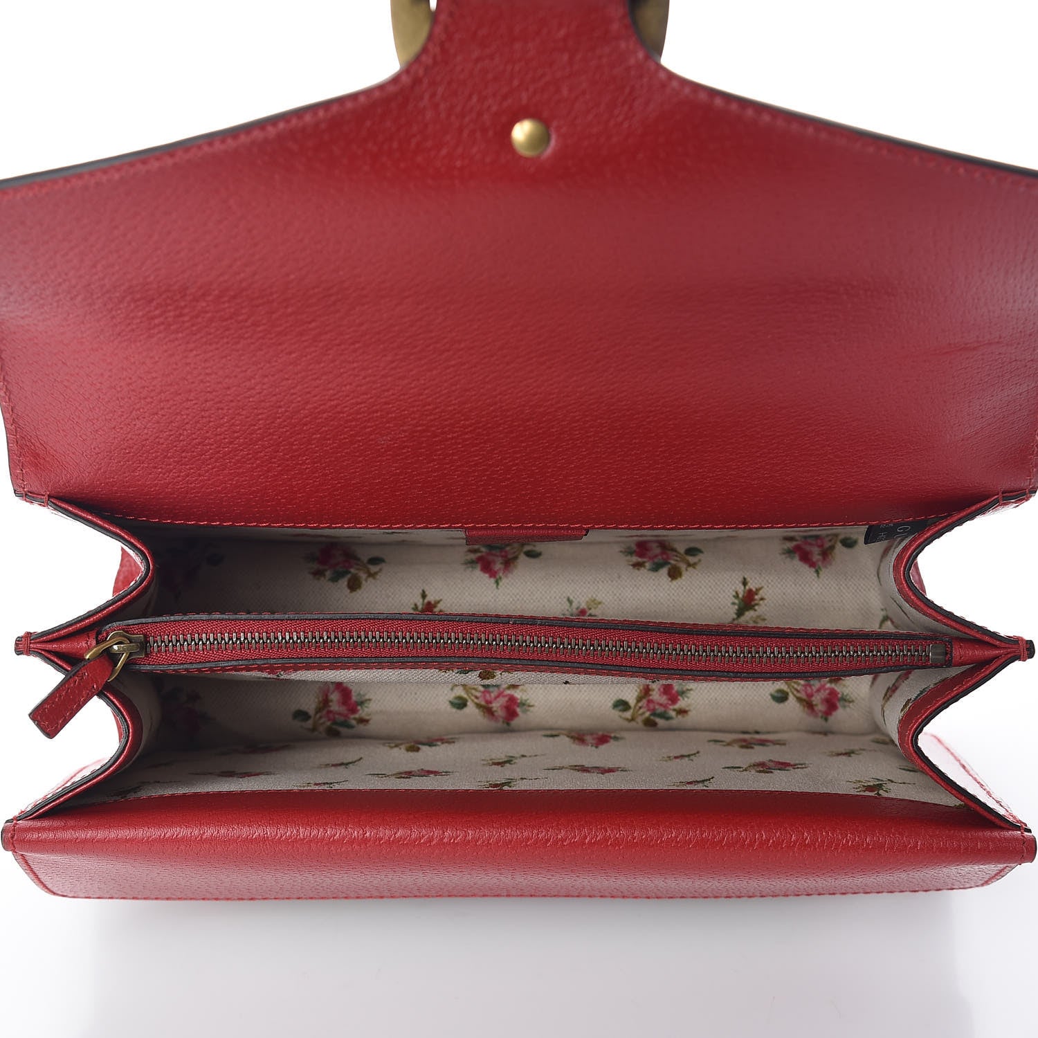 Gucci Calfskin Web Floral Embroidered Small Dionysus Shoulder Bag Hibiscus Red 5 of 12
