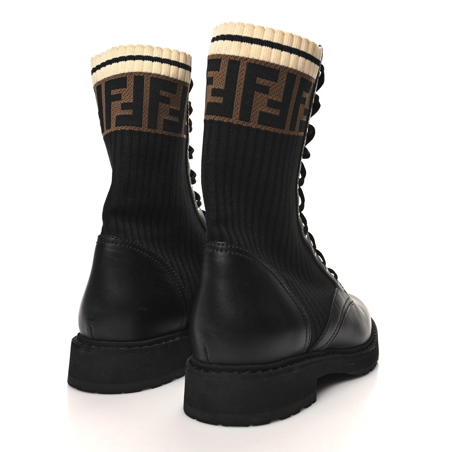 Calfskin Stretch Fabric Rockoko Biker Boots 39 Tobacco Black Marino