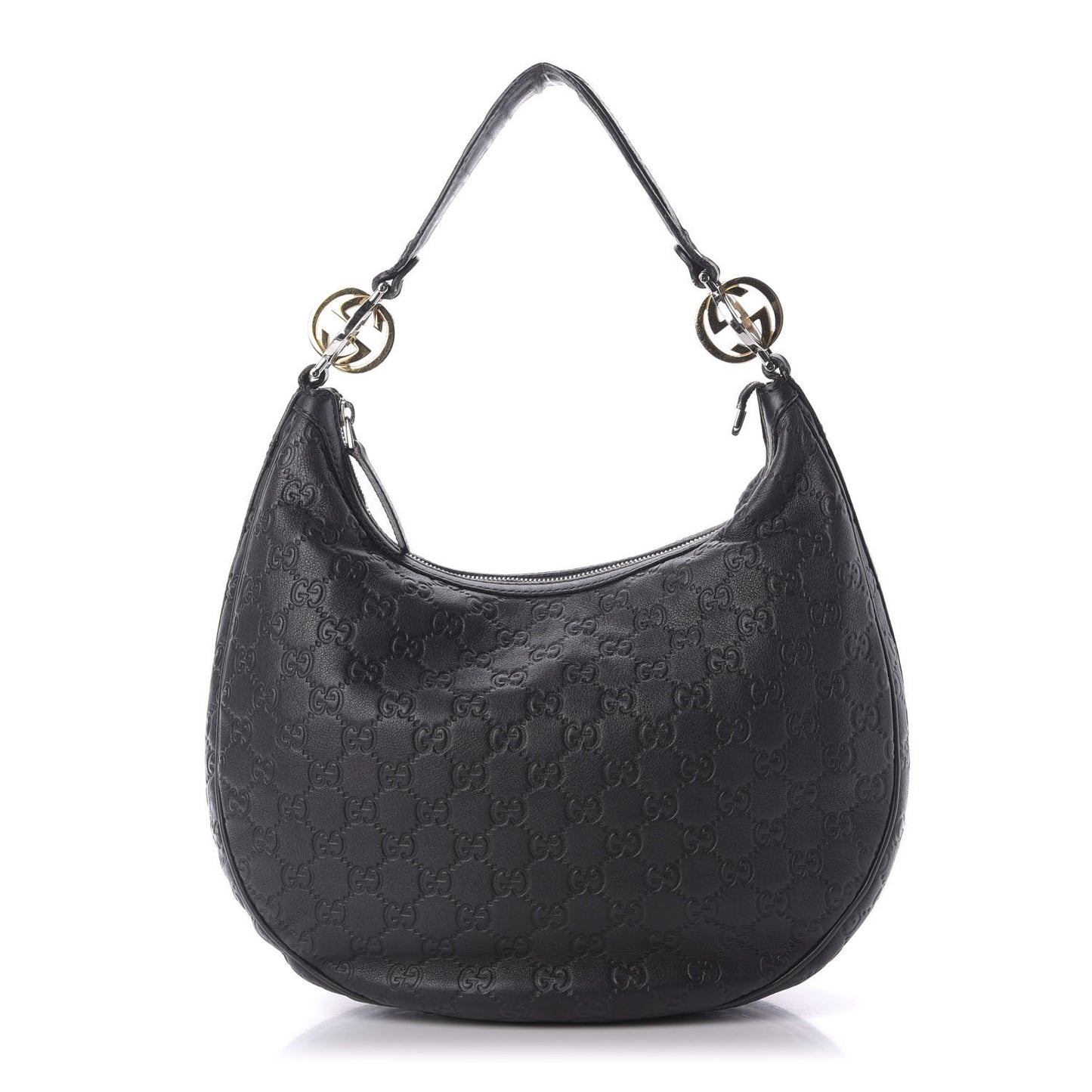 Guccissima Medium GG Twins Hobo Black