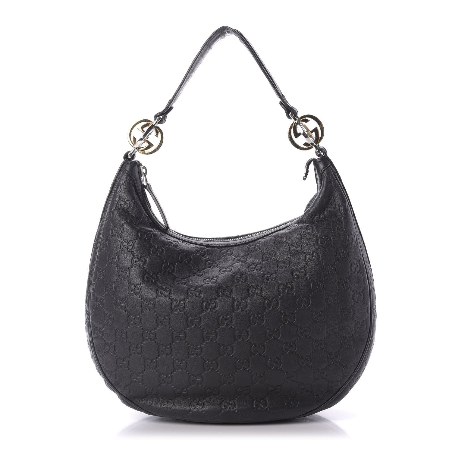 Gucci Guccissima Medium GG Twins Hobo Black 1 of 9