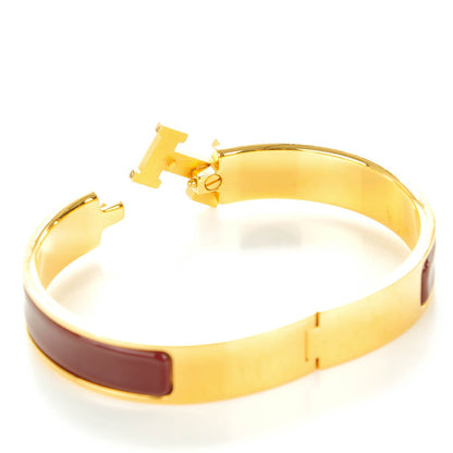 Hermes Enamel Narrow Clic Clac H Bracelet GM Bourgogne 4 of 5
