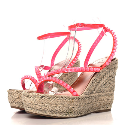 Christian Louboutin Patent Mafaldina 120 Wedge Sandals 41 Pink 4 of 8
