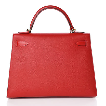Hermes Epsom Kelly Sellier 32 Rouge Casaque 4 of 39