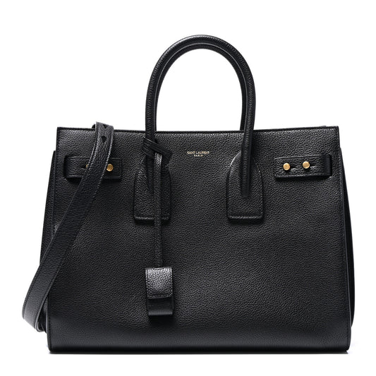 Grained Calfskin Small Supple Sac De Jour Black
