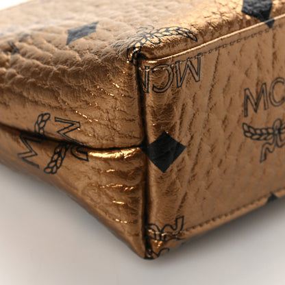 MCM Metallic Visetos Cosmetic Pouch Gold 8 of 9