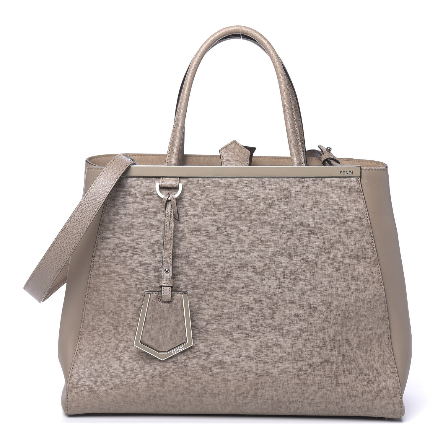 Fendi Vitello Elite Regular 2Jours Tote Tortora 1 of 12