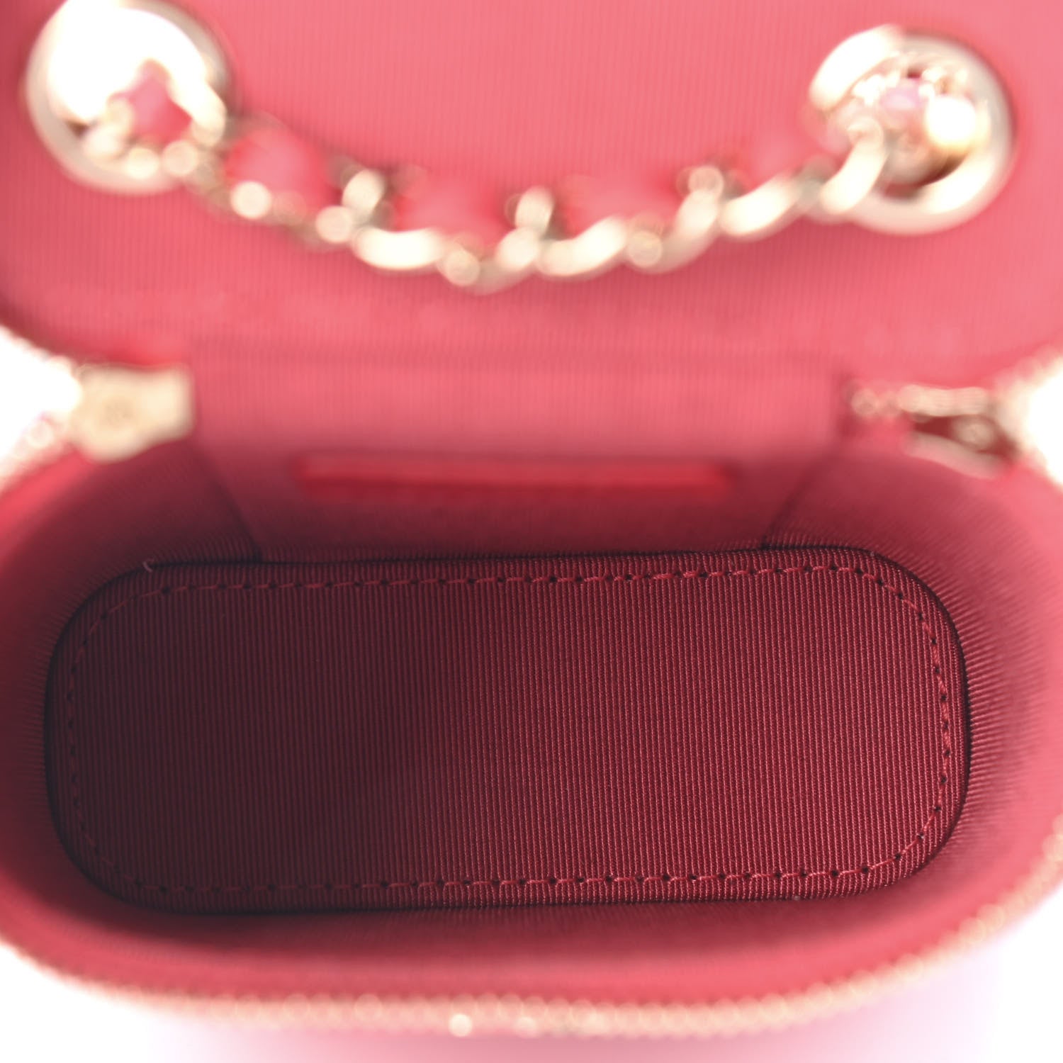 Chanel Caviar Quilted Small Vertical Coco Beauty Vanity Case With Chain Red 5 of 9