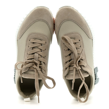 Hermes Sport Goatskin Suede Goatskin Womens Bouncing Sneakers 36.5 Beige Esquisse 2 of 9