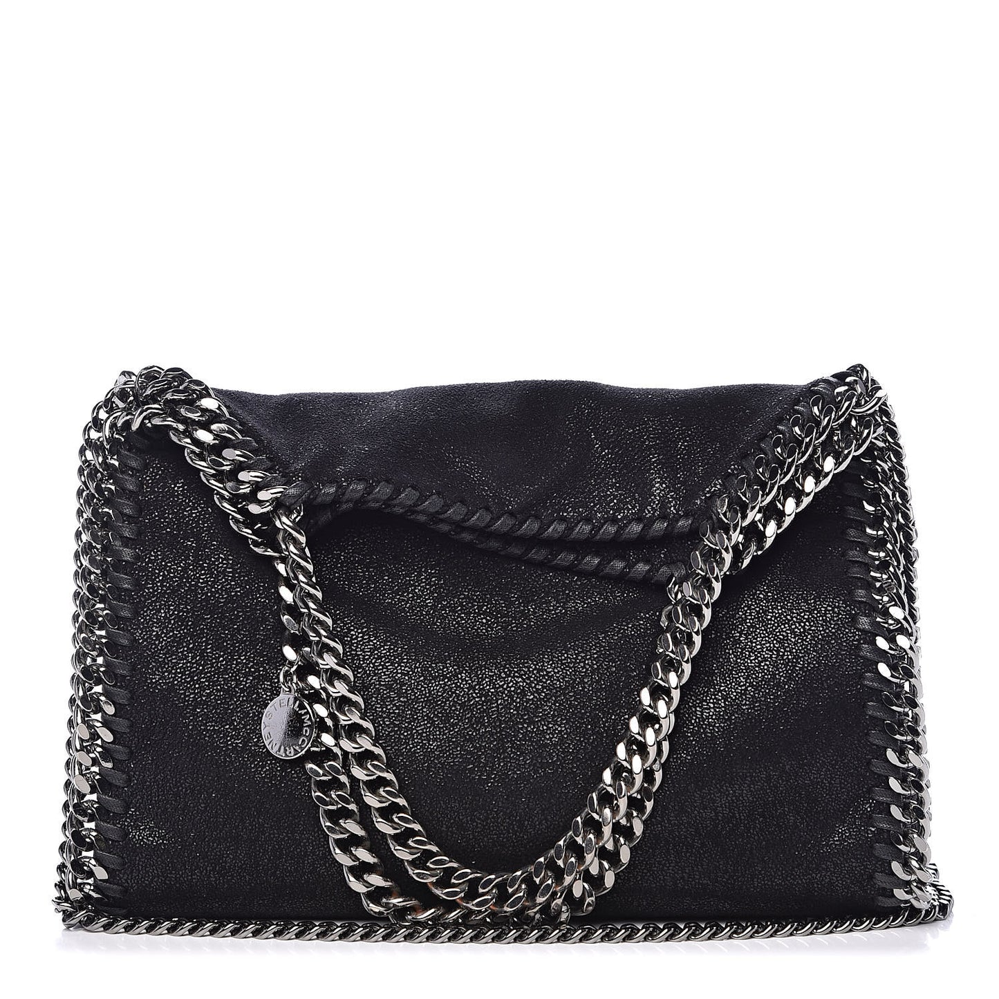 Shaggy Deer Mini Falabella Fold Over Tote Black