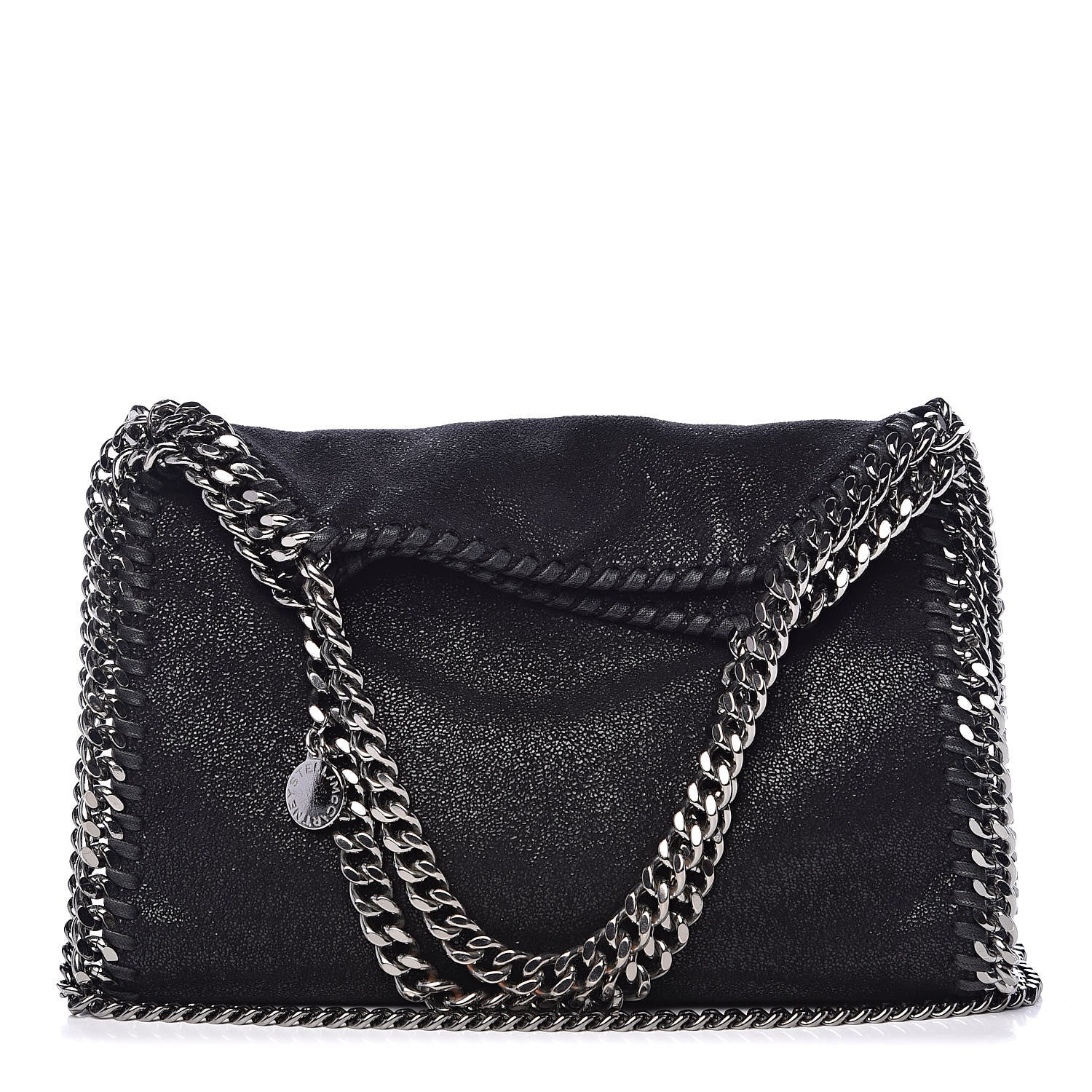 Stella McCartney Shaggy Deer Mini Falabella Fold Over Tote Black 1 of 9