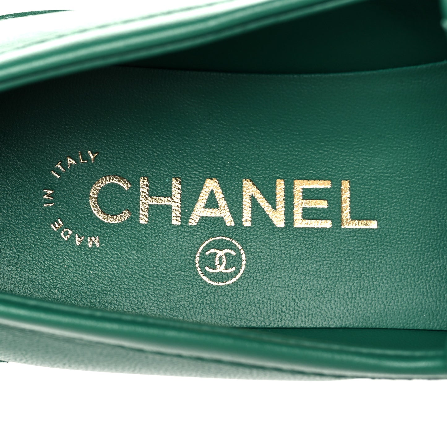 Lambskin Quilted CC Turnlock Loafers 38.5 Green