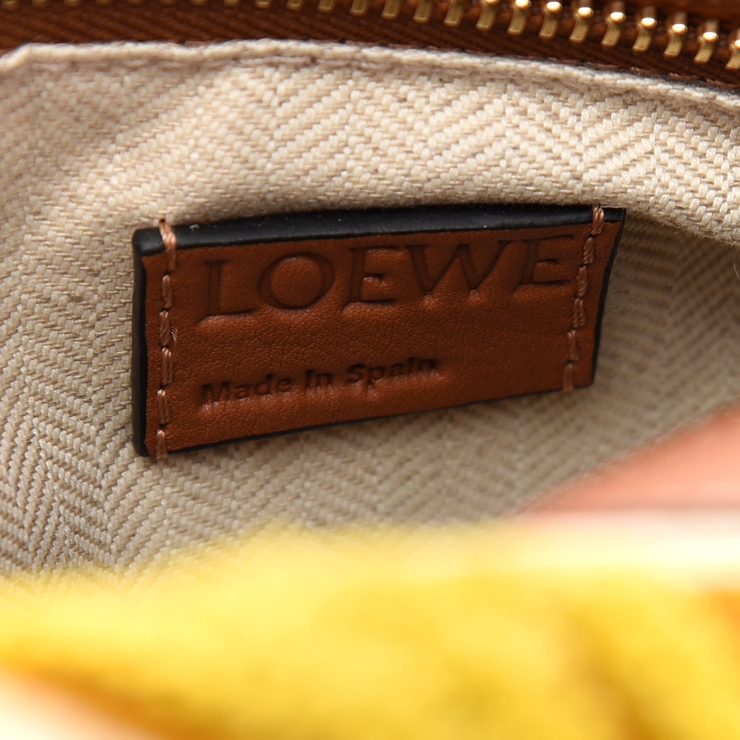 Loewe Calfskin Embroidered Floral Small Puzzle Bag Tan Yellow 6 of 8