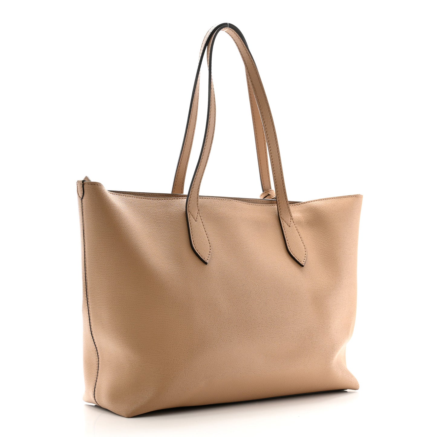 Grainy Calfskin Haymarket Check Medium Ardwell Zip Tote Camel