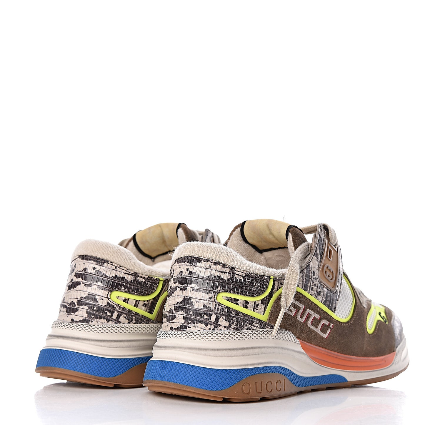 Suede Calfskin Tejus Printed Womens Ultrapace Sneakers 40 Natural Ardesia Neon Yellow