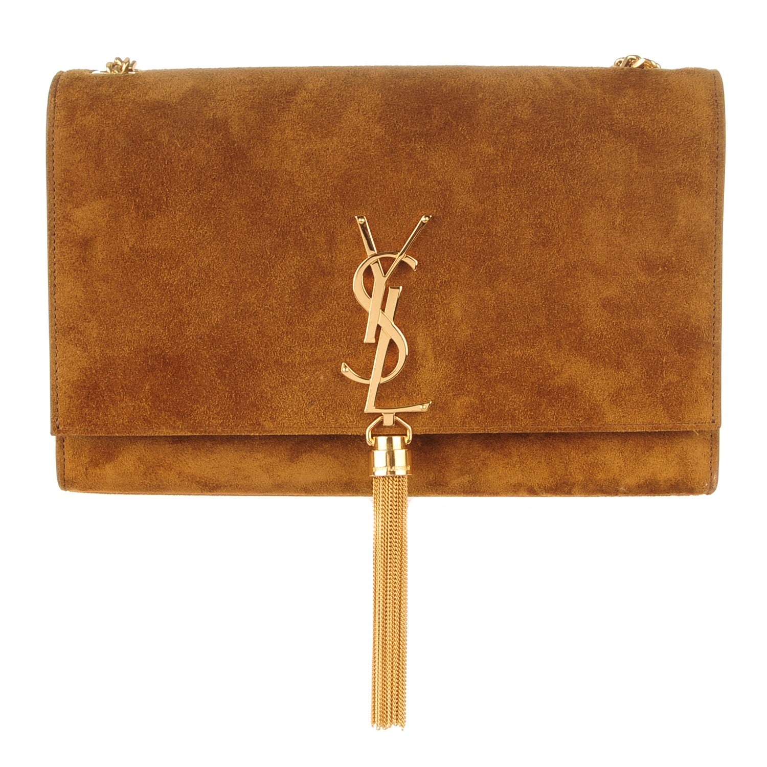 Saint Laurent Suede Medium Classic Monogram Kate Tassel Satchel Light Ochre 1 of 7