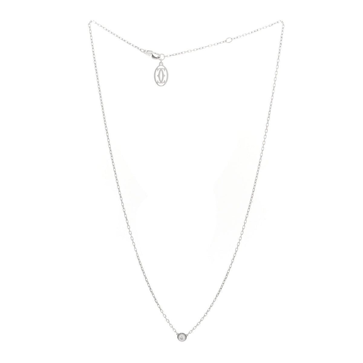 Cartier 18K White Gold Diamond SM D'Amour Pendant Necklace 3 of 5