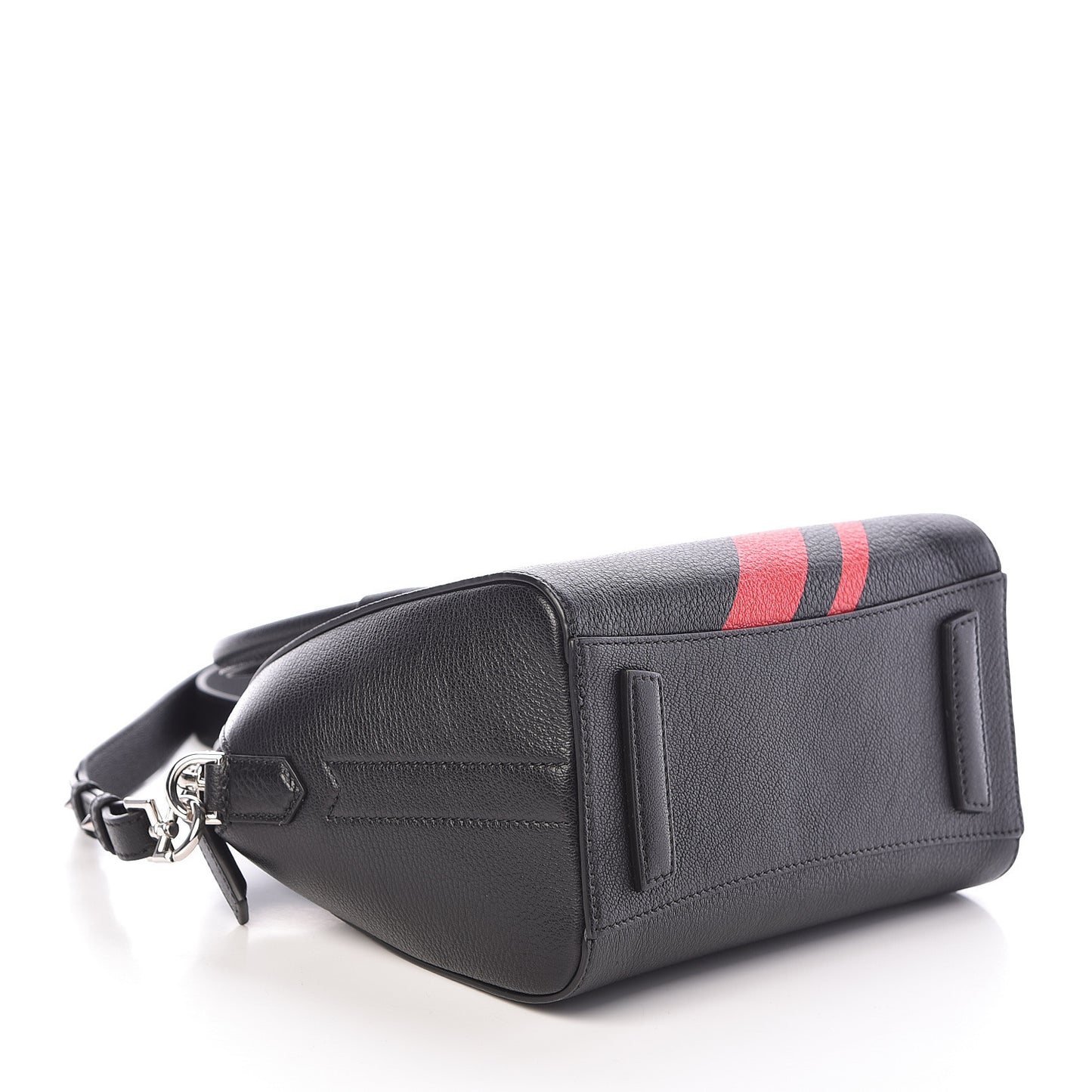Sugar Goatskin Striped Mini Antigona Black