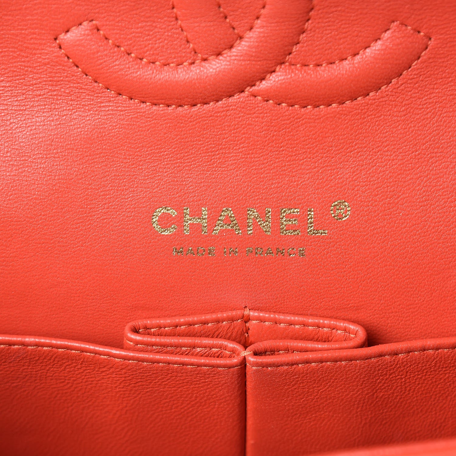 Chanel Lambskin Quilted Medium Double Flap Orange 6 of 21