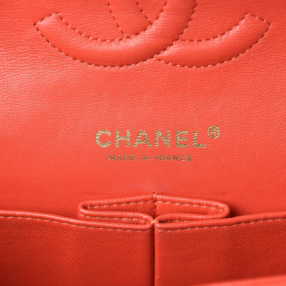 Chanel Lambskin Quilted Medium Double Flap Orange 6 of 21
