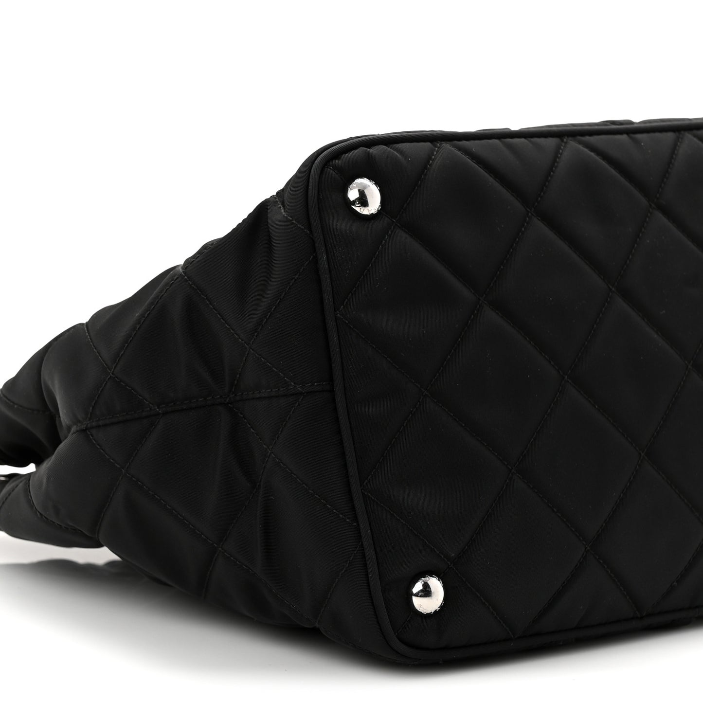Nylon Tessuto Impuntu Quilted Tote Black
