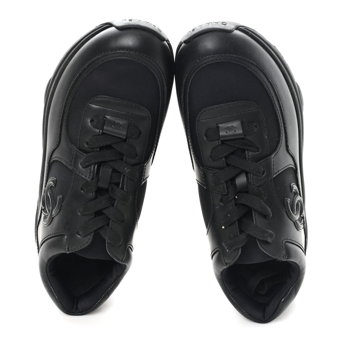 Lambskin Fabric CC Sneakers 36.5 Black