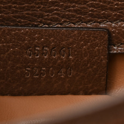 Gucci Monogram Jumbo GG Textured Dollar Calfskin Mini Diana Tote Bag Camel Ebony New Acero 8 of 10