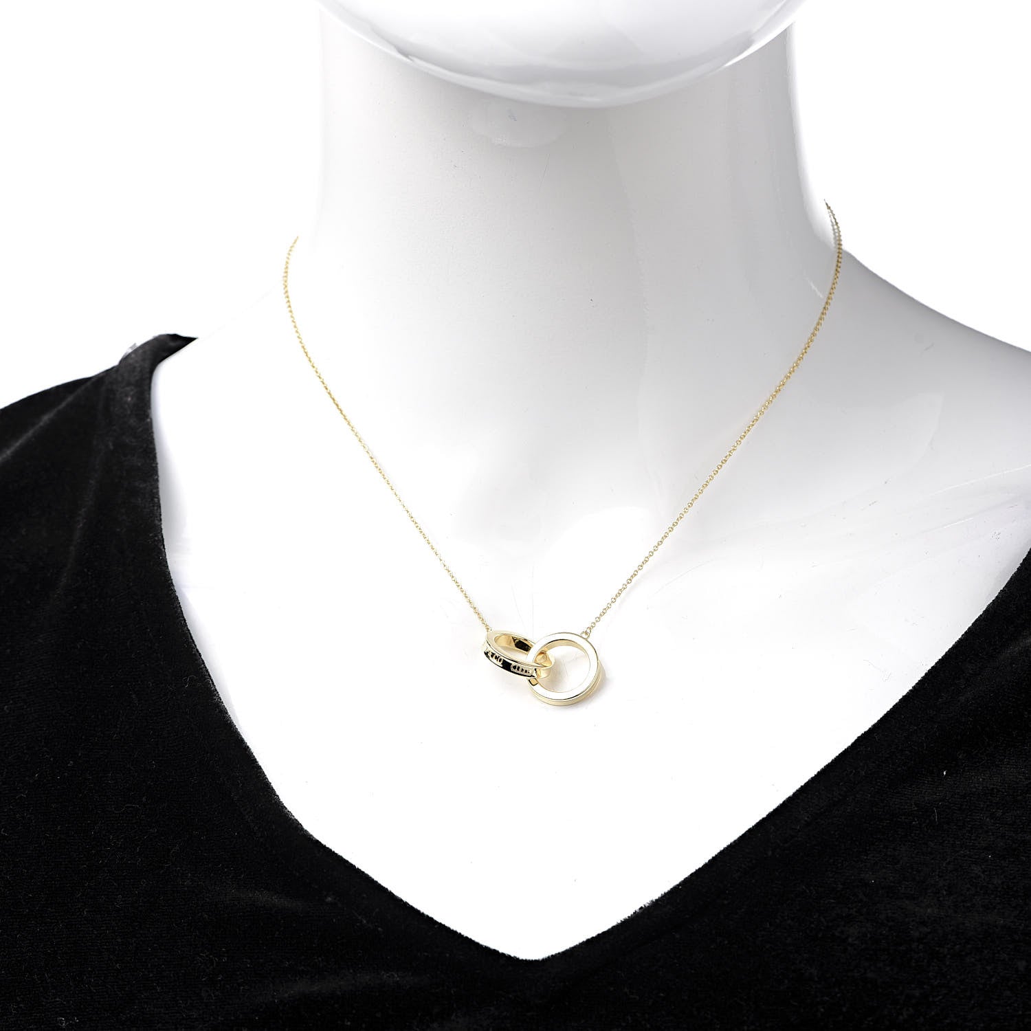 Tiffany 18K Yellow Gold 1837 Interlocking Circles Pendant Necklace 2 of 6
