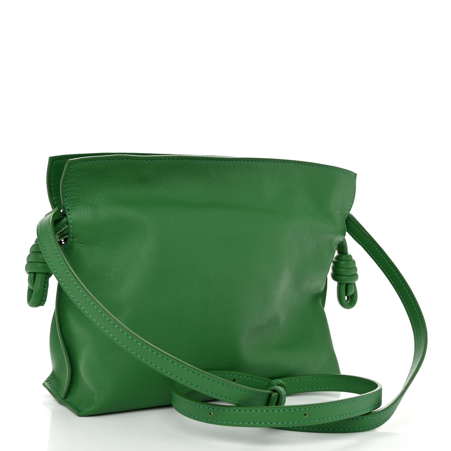 x SUNA FUJITA Nappa Bunny Mini Flamenco Knot Clutch Tropical Green