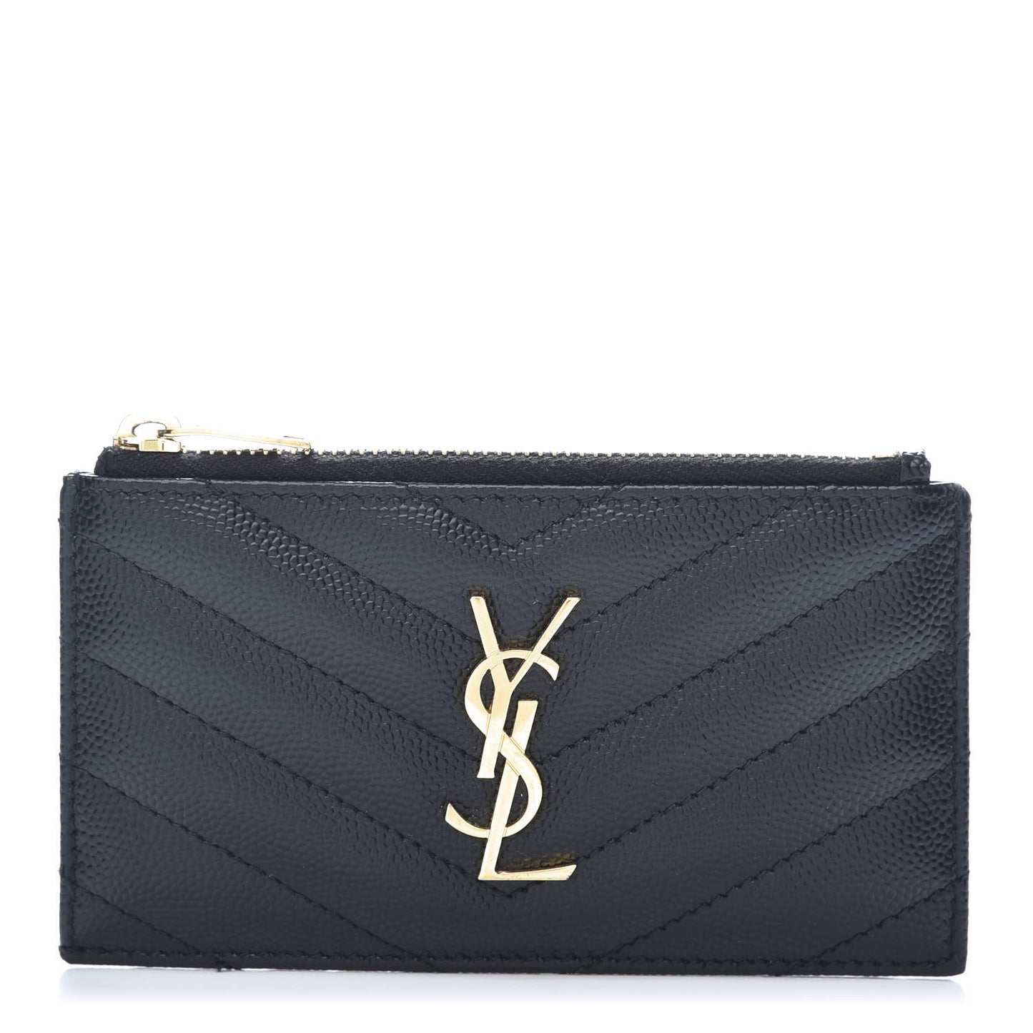 Monogram Grain de Poudre 5 Fragments Zip Pouch Card Holder Black