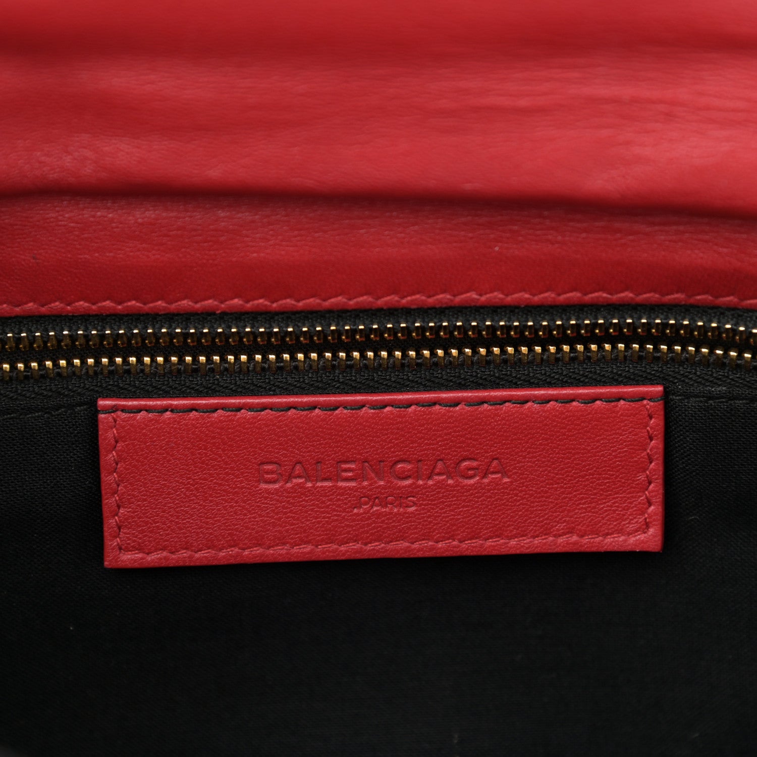 Balenciaga Chevre Gold Metallic Edge Hardware Envelope Clutch Rouge Grenade 6 of 10