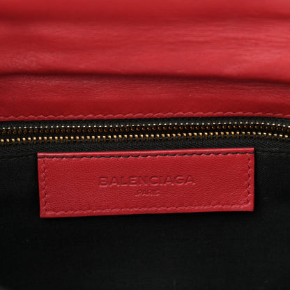 Balenciaga Chevre Gold Metallic Edge Hardware Envelope Clutch Rouge Grenade 6 of 10