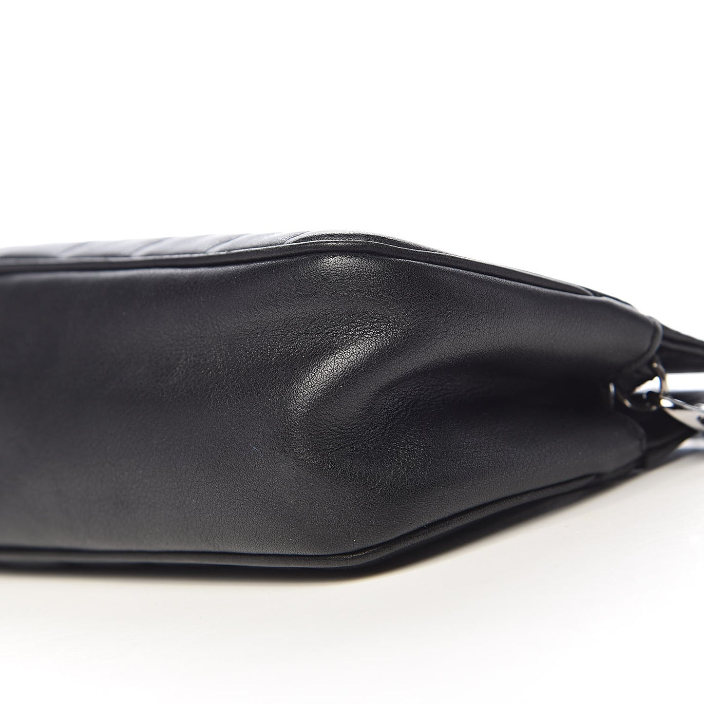 Lambskin Vertical Quilted Logo Shoulder Bag Black