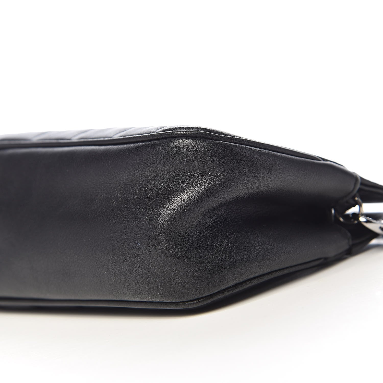 Chanel Lambskin Vertical Quilted Logo Shoulder Bag Black 10 of 11