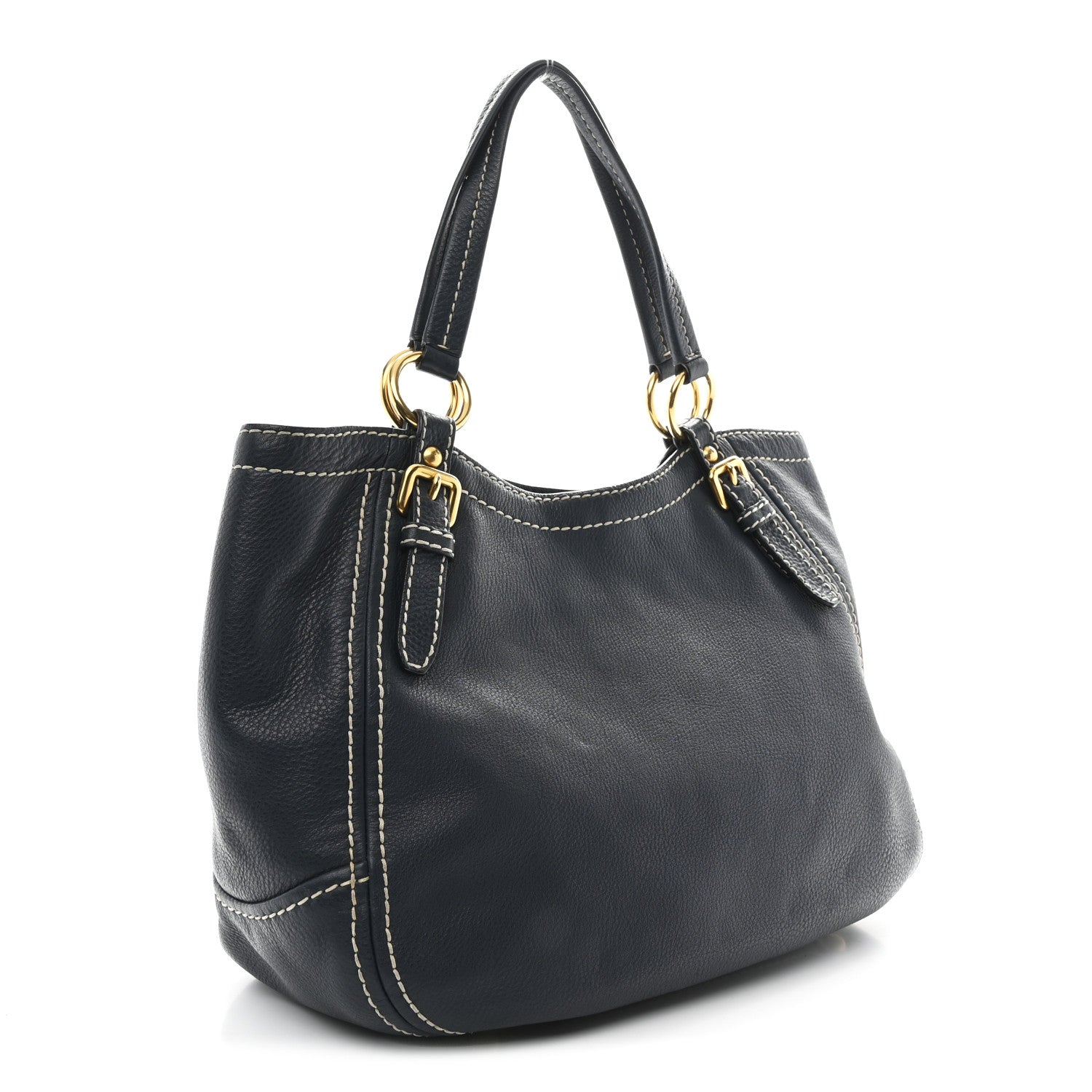 Prada Vitello Daino Tote Bleuette 3 of 12