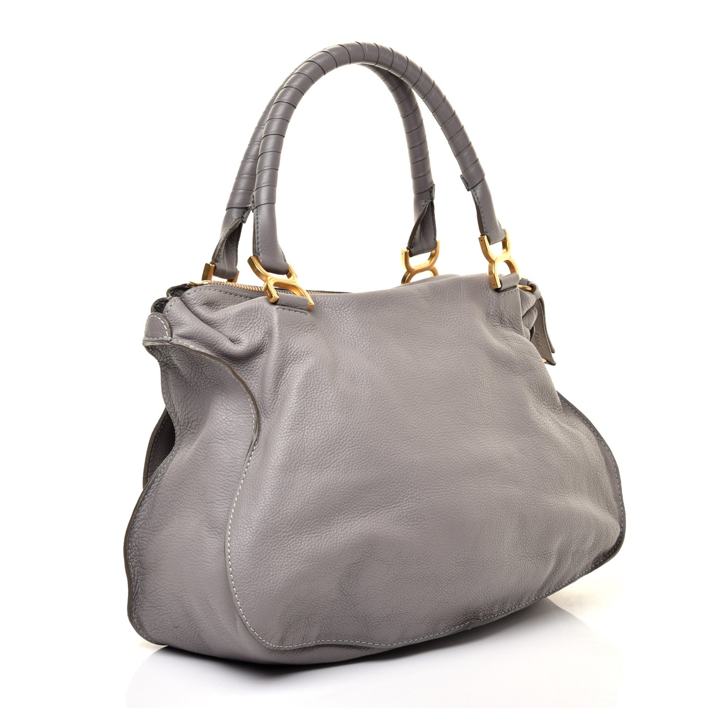 Calfskin Large Marcie Satchel Cashmere Grey